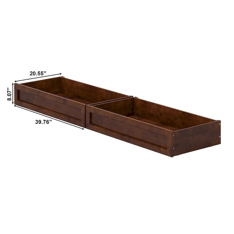 Queen-King-Twin XL Mid-Century Modern Unterbett-Schubladen