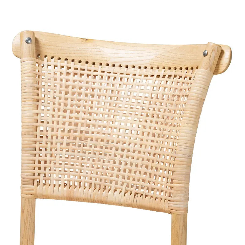 Mid-Century Esszimmerstuhl-Set aus geflochtenem Rattan, 2-teilig