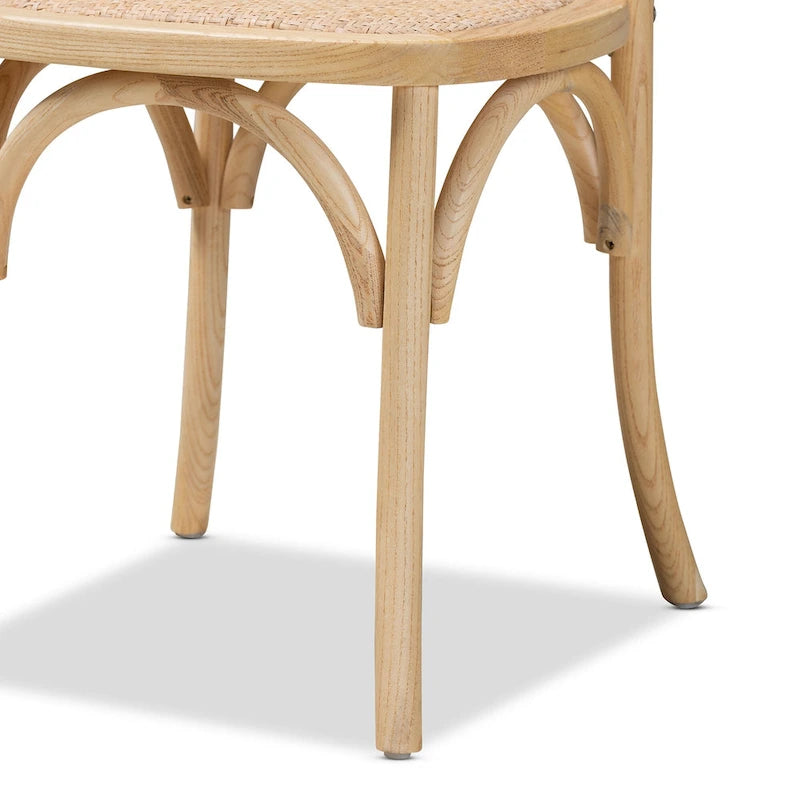 Mid-Century Esszimmerstuhl-Set aus geflochtenem Rattan, 2-teilig