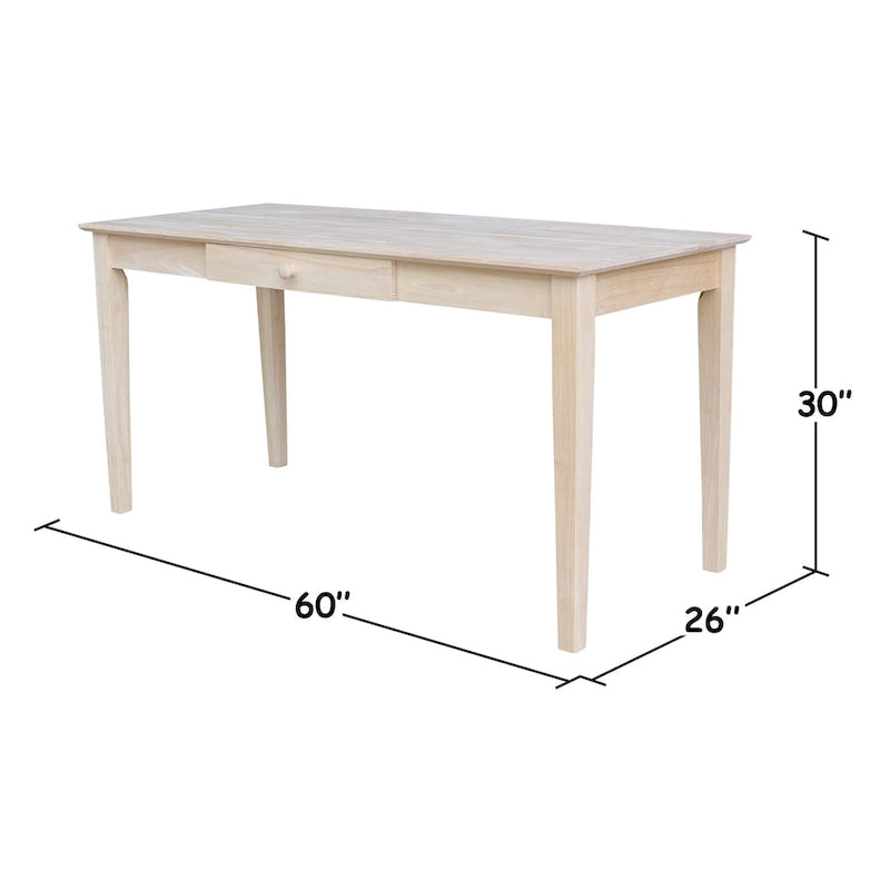 Massivholz-Schreibtisch mit einer Schublade, 60 Zoll