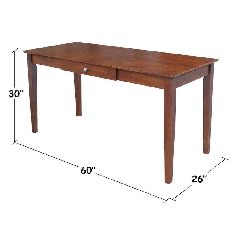 Massivholz-Schreibtisch mit einer Schublade, 60 Zoll