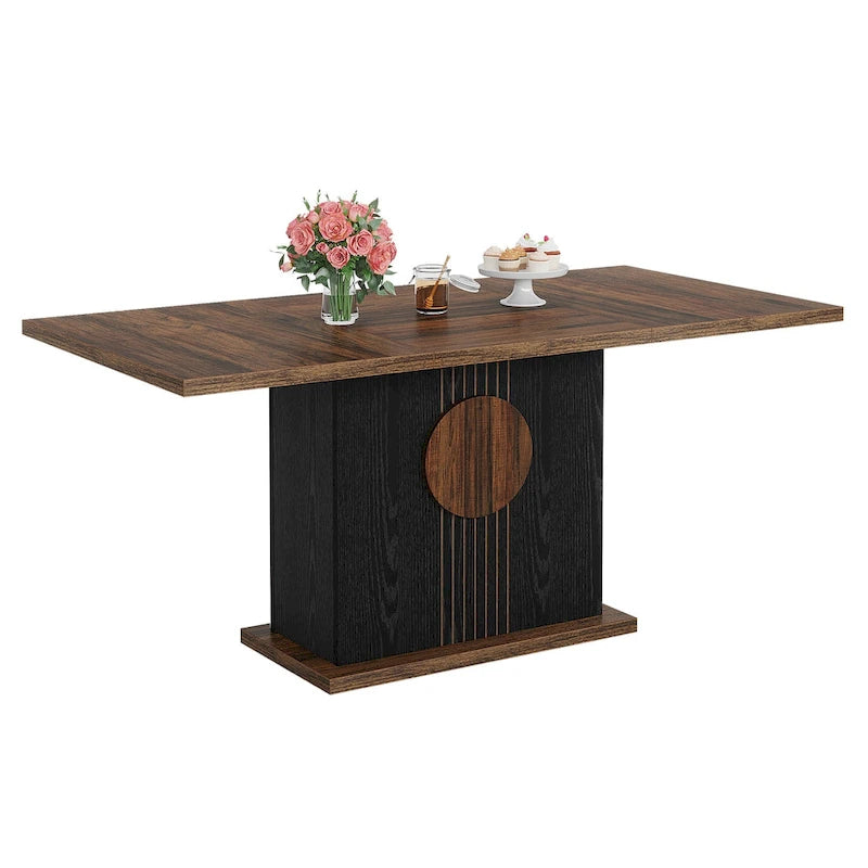55-Zoll-Esstisch aus Holz (rechteckig) für Küche und Esszimmer