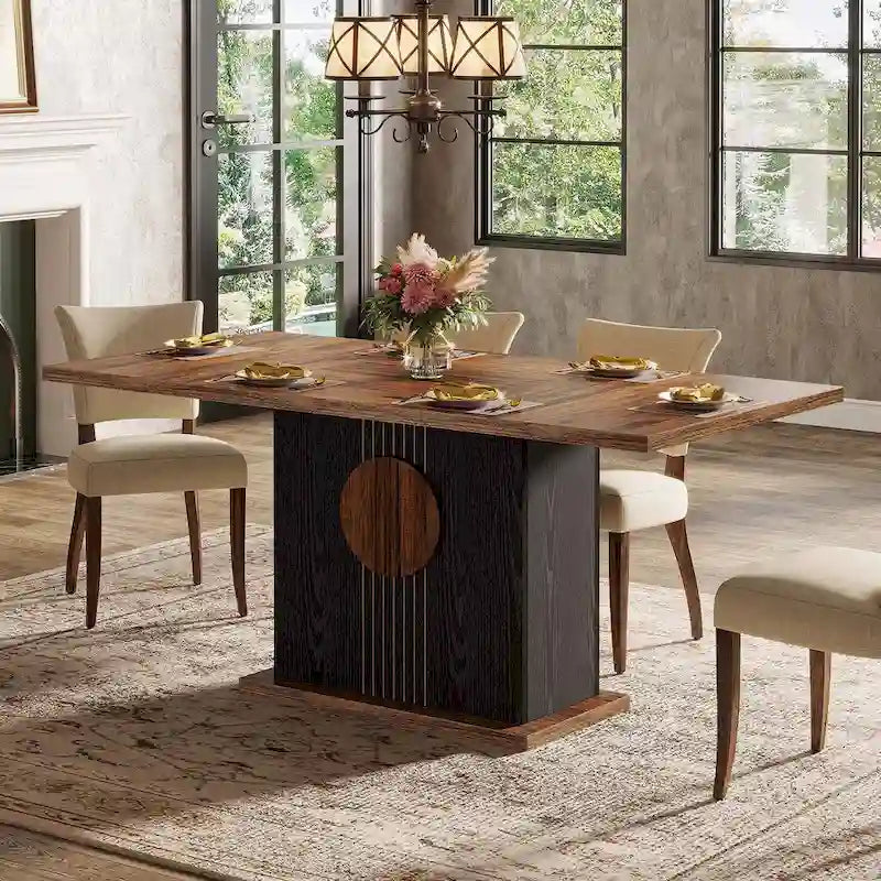 55-Zoll-Esstisch aus Holz (rechteckig) für Küche und Esszimmer