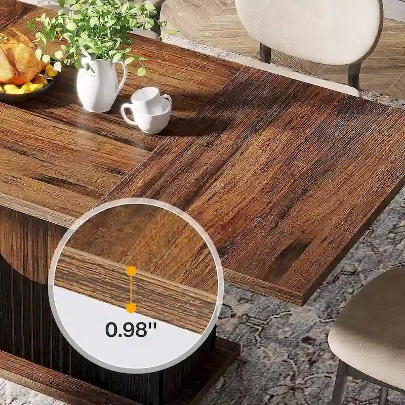55-Zoll-Esstisch aus Holz (rechteckig) für Küche und Esszimmer