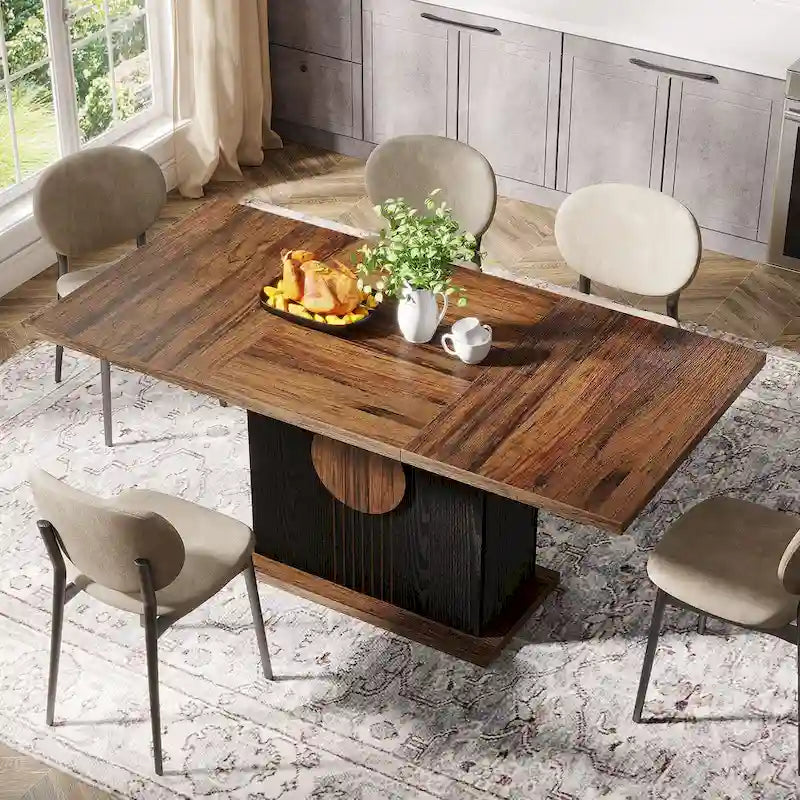 55-Zoll-Esstisch aus Holz (rechteckig) für Küche und Esszimmer