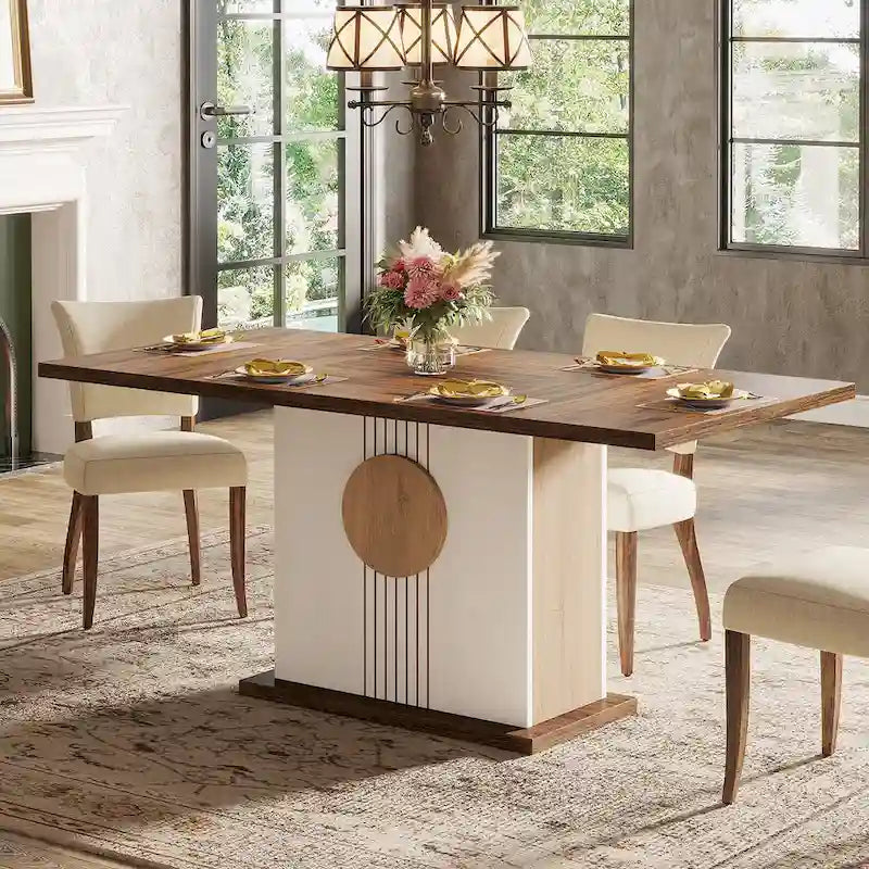 55-Zoll-Esstisch aus Holz (rechteckig) für Küche und Esszimmer