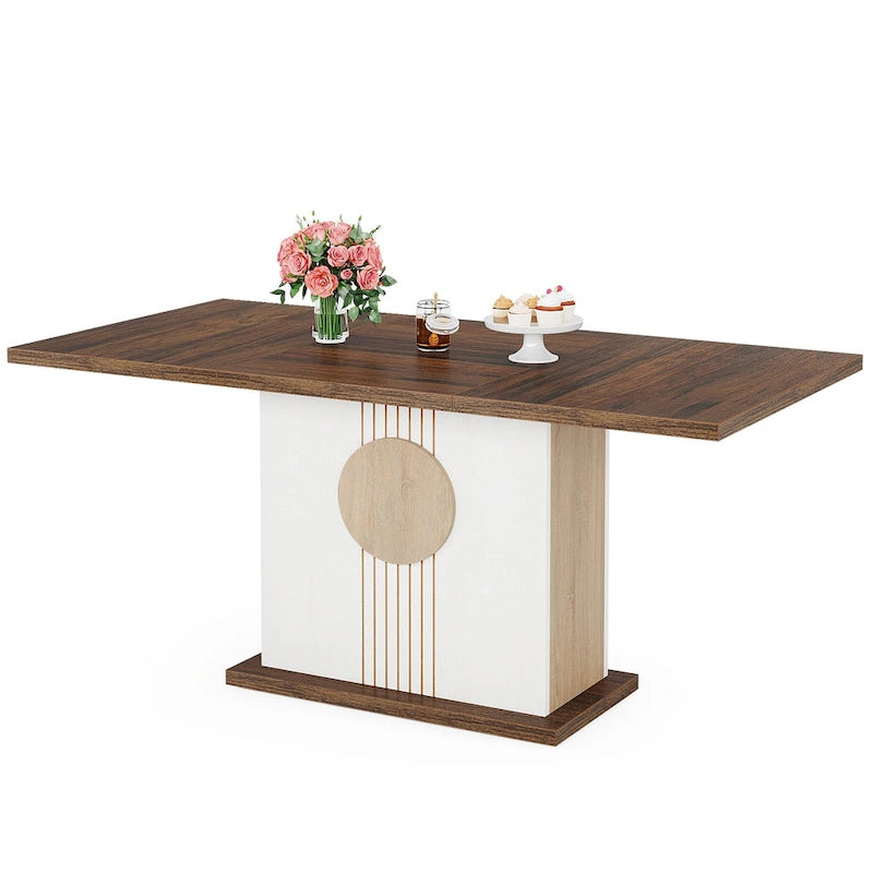 55-Zoll-Esstisch aus Holz (rechteckig) für Küche und Esszimmer
