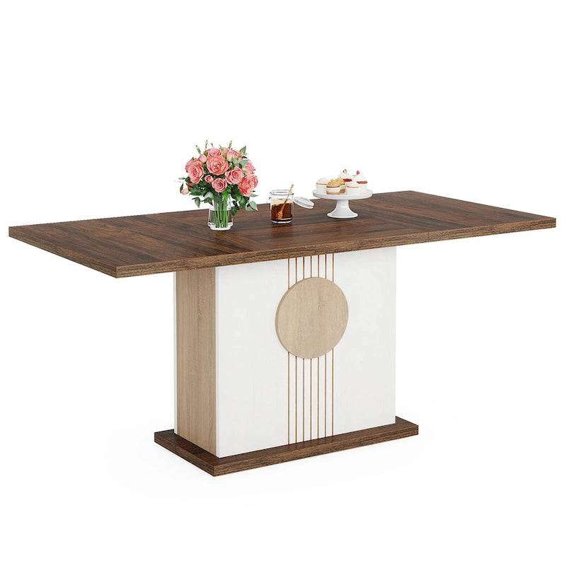 55-Zoll-Esstisch aus Holz (rechteckig) für Küche und Esszimmer