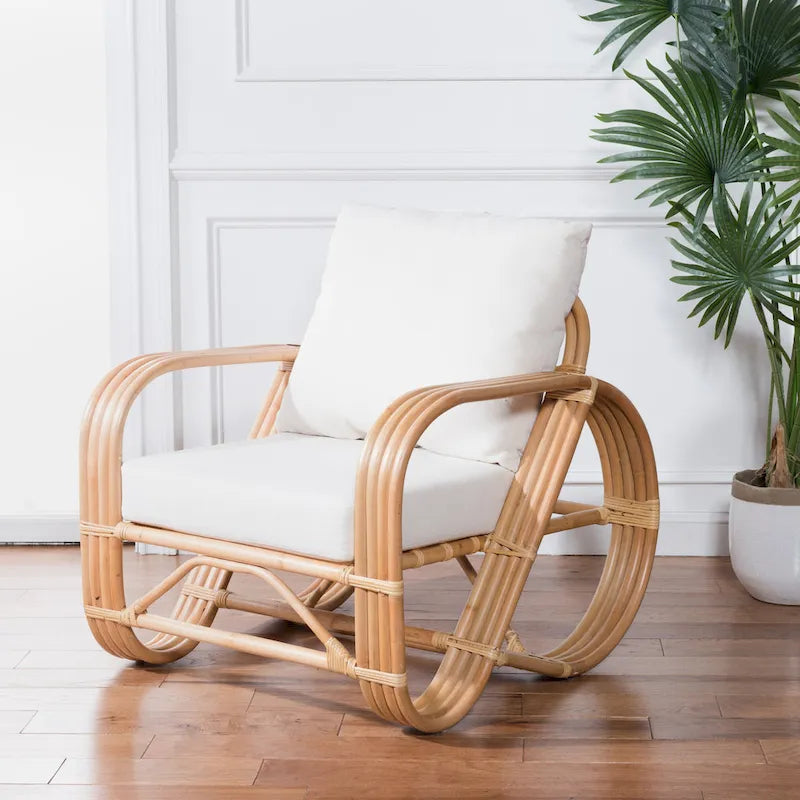 Rattan-Sessel mit Kissen 30B x 33T x 29H