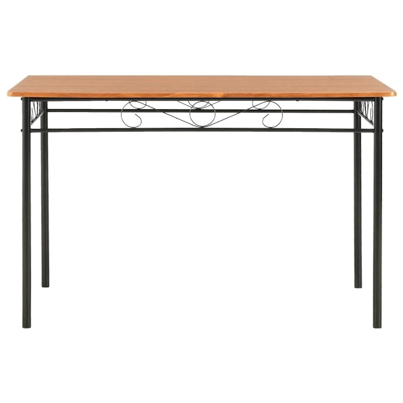 Esstisch aus industriellem MDF mit Stahlrohrbeinen, Braun, 120 x 70 x 75 cm