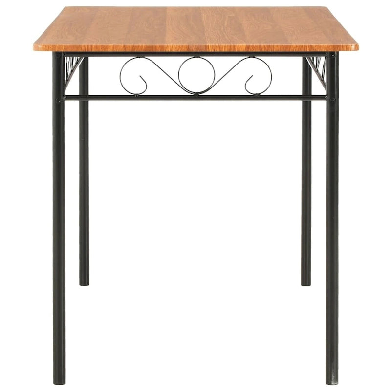 Esstisch aus industriellem MDF mit Stahlrohrbeinen, Braun, 120 x 70 x 75 cm