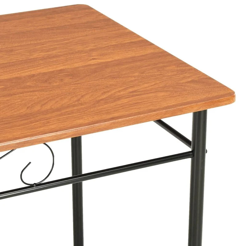 Esstisch aus industriellem MDF mit Stahlrohrbeinen, Braun, 120 x 70 x 75 cm