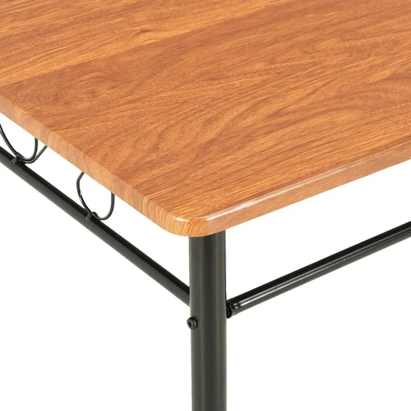 Esstisch aus industriellem MDF mit Stahlrohrbeinen, Braun, 120 x 70 x 75 cm