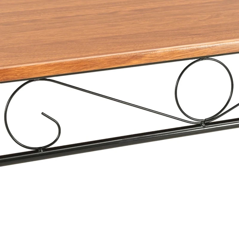 Esstisch aus industriellem MDF mit Stahlrohrbeinen, Braun, 120 x 70 x 75 cm