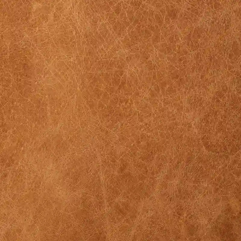 Runder Ottoman aus vollnarbigem italienischem Leder, 101,6 cm Durchmesser