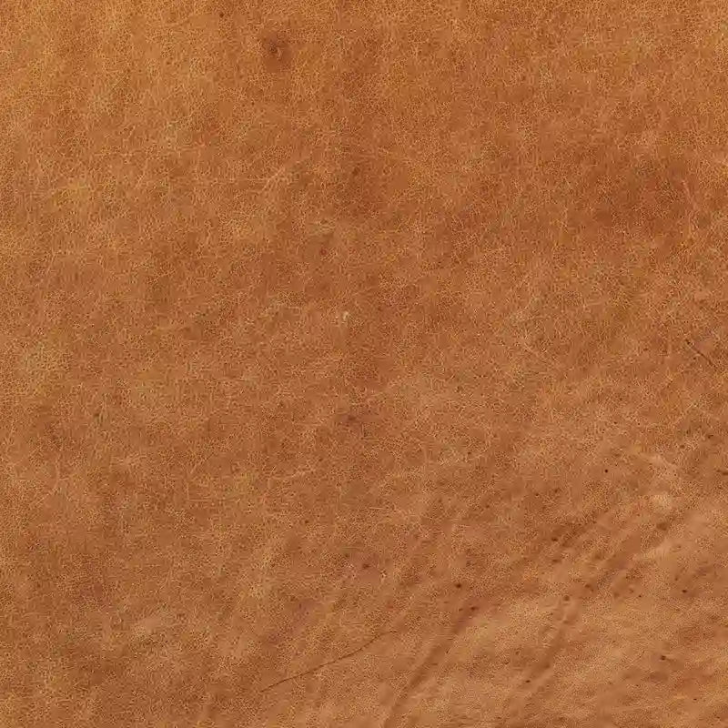 Runder Ottoman aus vollnarbigem italienischem Leder, 101,6 cm Durchmesser