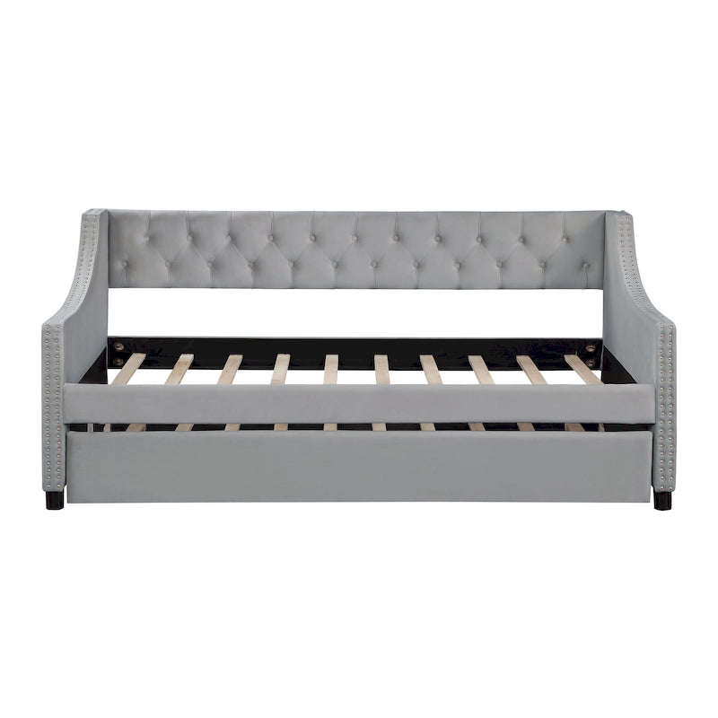 Polster-Samt-Chesterfield-Tagesbett mit Ausziehbett