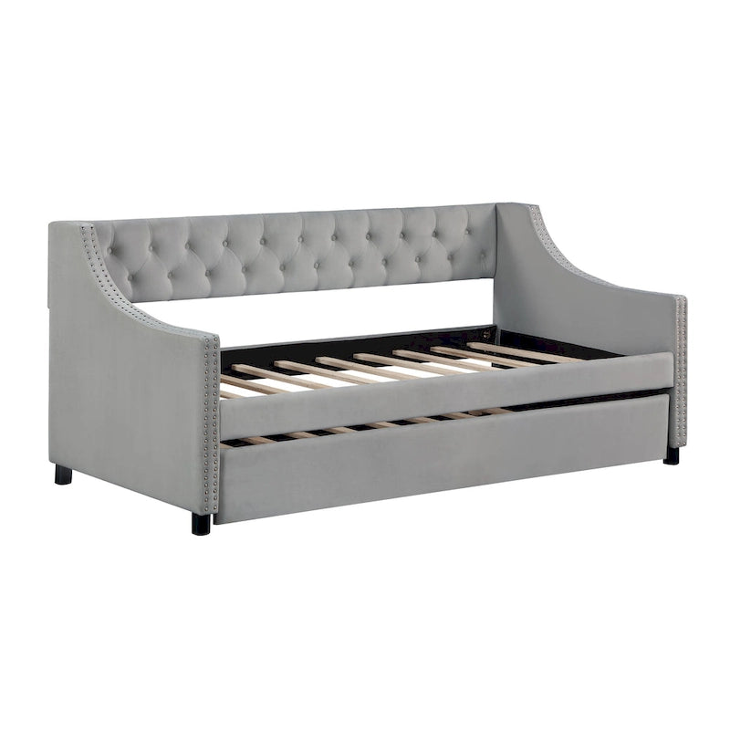 Polster-Samt-Chesterfield-Tagesbett mit Ausziehbett