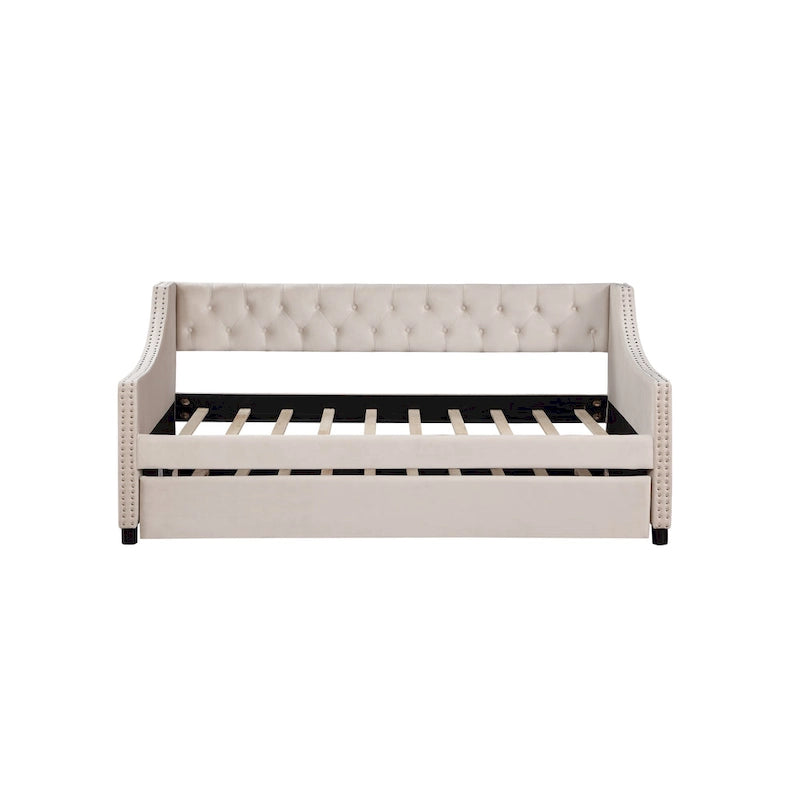 Polster-Samt-Chesterfield-Tagesbett mit Ausziehbett