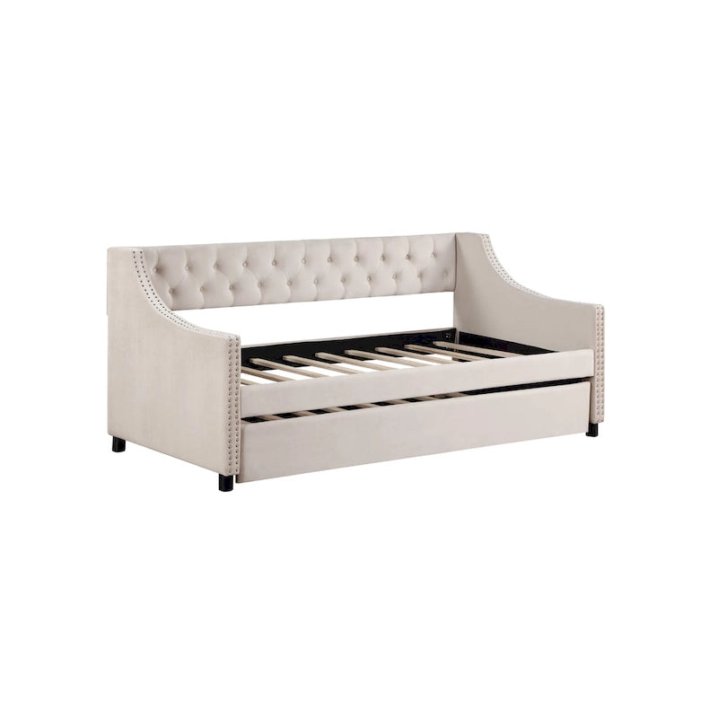 Polster-Samt-Chesterfield-Tagesbett mit Ausziehbett