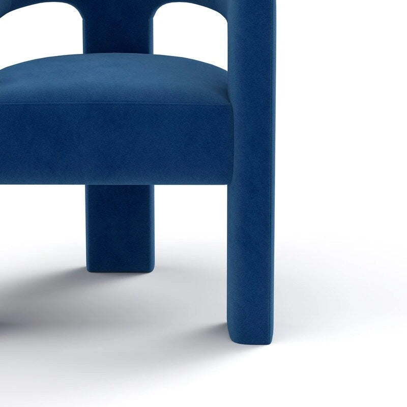 Moderner Glamour-Esszimmerstuhl aus Samt mit offener Rückenlehne, 6er-Set