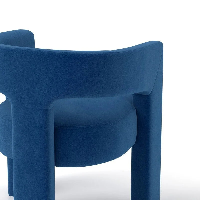 Moderner Glamour-Esszimmerstuhl aus Samt mit offener Rückenlehne, 6er-Set