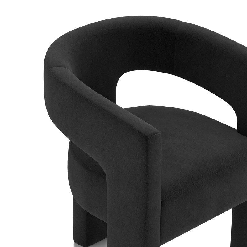 Moderner Glamour-Esszimmerstuhl aus Samt mit offener Rückenlehne, 6er-Set