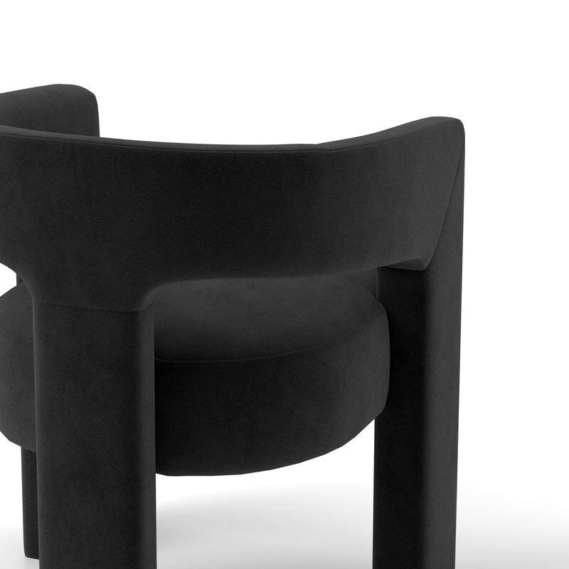 Moderner Glamour-Esszimmerstuhl aus Samt mit offener Rückenlehne, 6er-Set