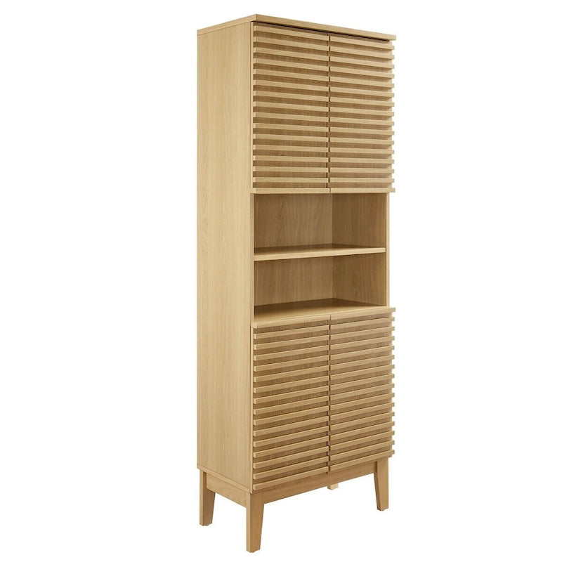 63 Zoll hoher Badezimmerschrank mit Soft-Close-Türen und verstellbaren Einlegeböden