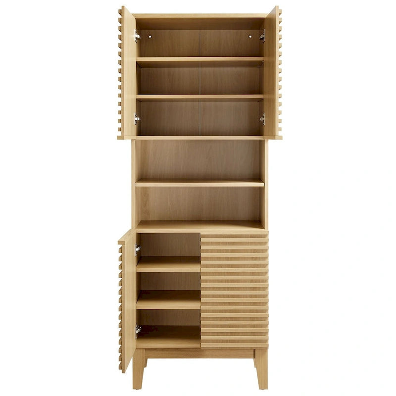 63 Zoll hoher Badezimmerschrank mit Soft-Close-Türen und verstellbaren Einlegeböden
