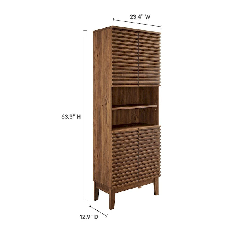 63 Zoll hoher Badezimmerschrank mit Soft-Close-Türen und verstellbaren Einlegeböden