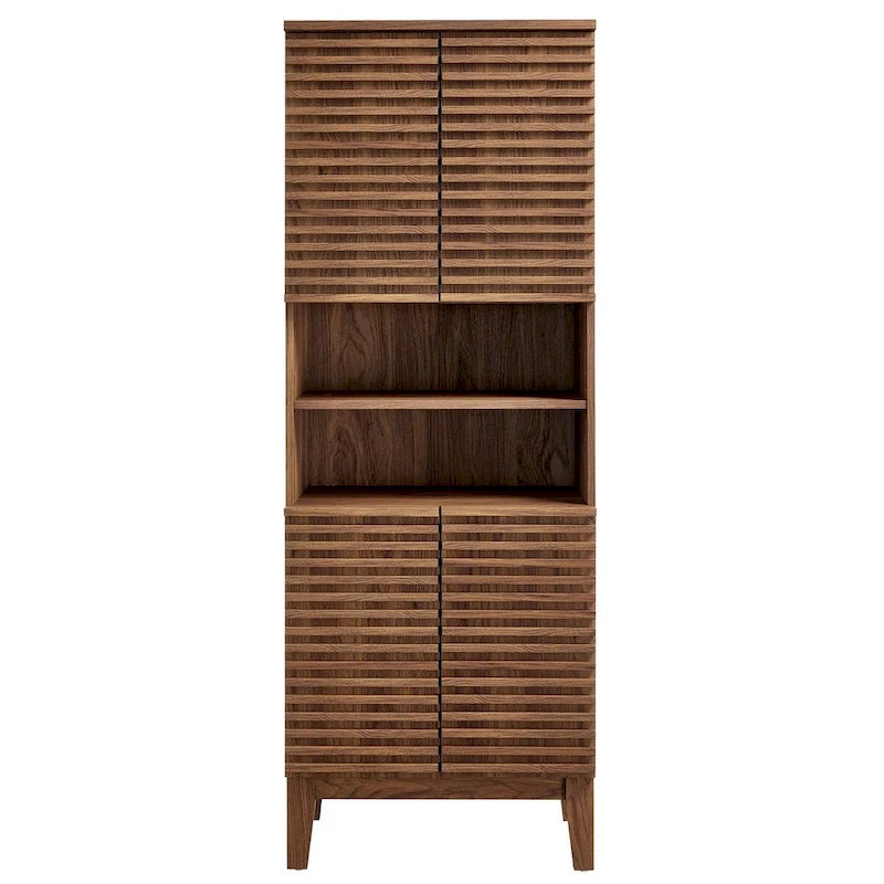63 Zoll hoher Badezimmerschrank mit Soft-Close-Türen und verstellbaren Einlegeböden