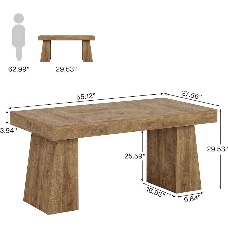 Brauner Mid-Century Schreibtisch aus Holz, 140 cm