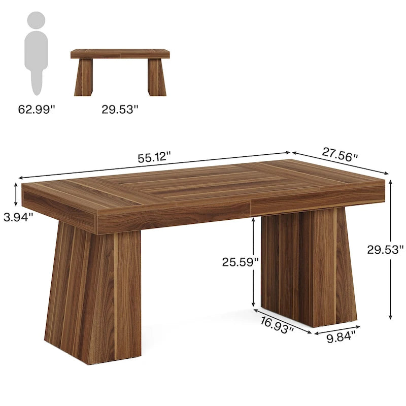 Brauner Mid-Century Schreibtisch aus Holz, 140 cm
