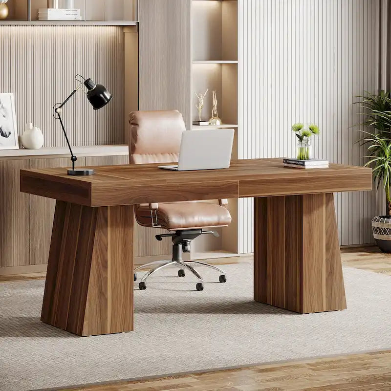 Brauner Mid-Century Schreibtisch aus Holz, 140 cm