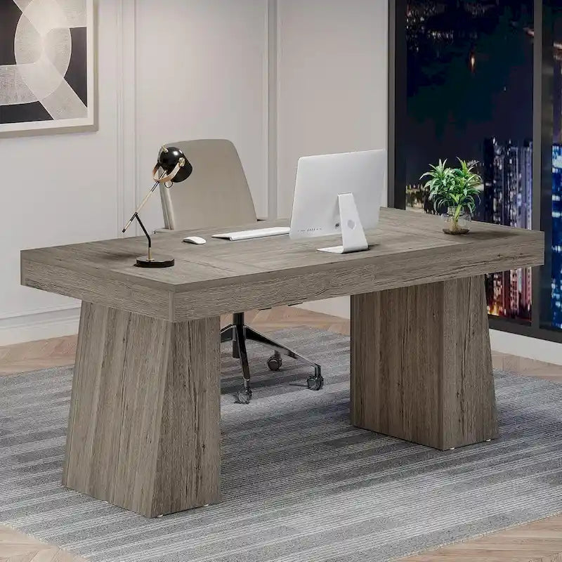 Brauner Mid-Century Schreibtisch aus Holz, 140 cm