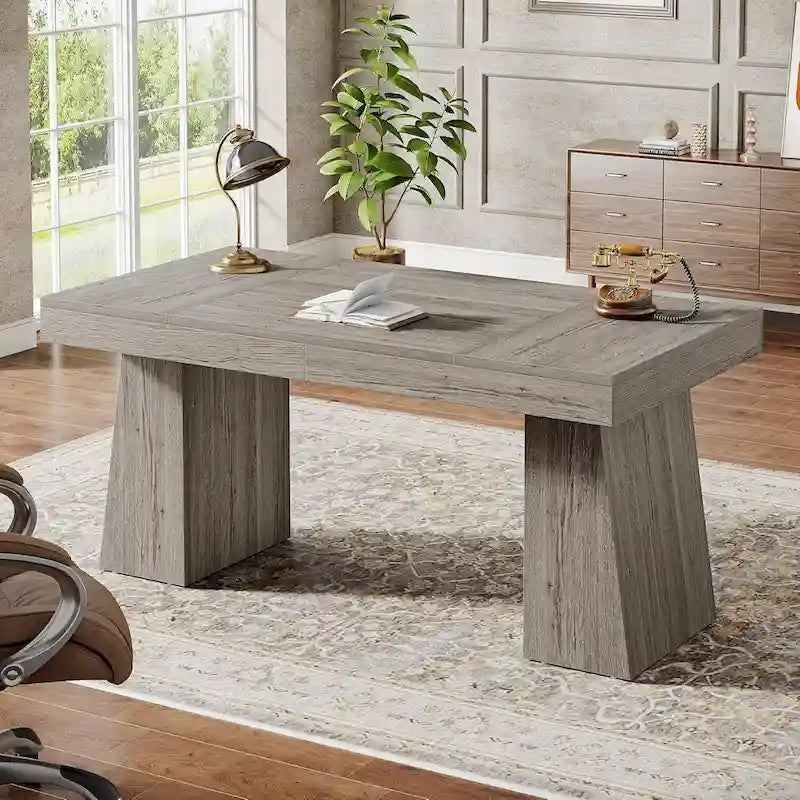 Brauner Mid-Century Schreibtisch aus Holz, 140 cm