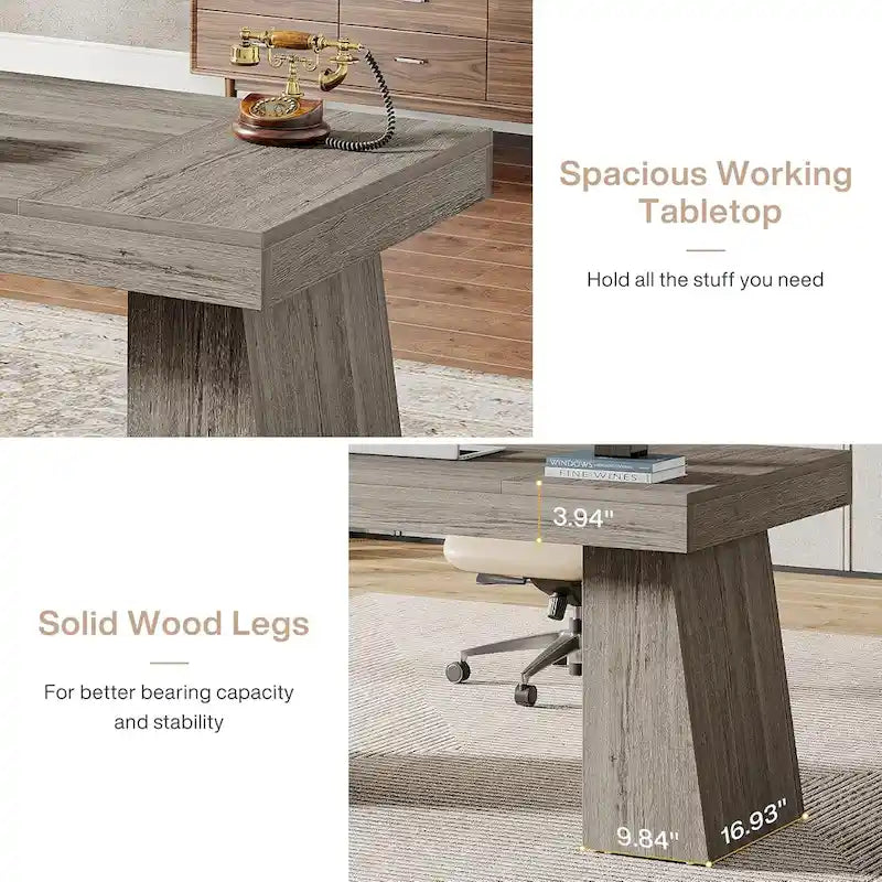 Brauner Mid-Century Schreibtisch aus Holz, 140 cm