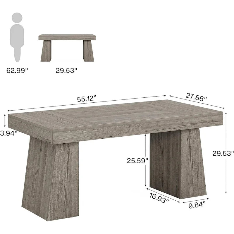 Brauner Mid-Century Schreibtisch aus Holz, 140 cm