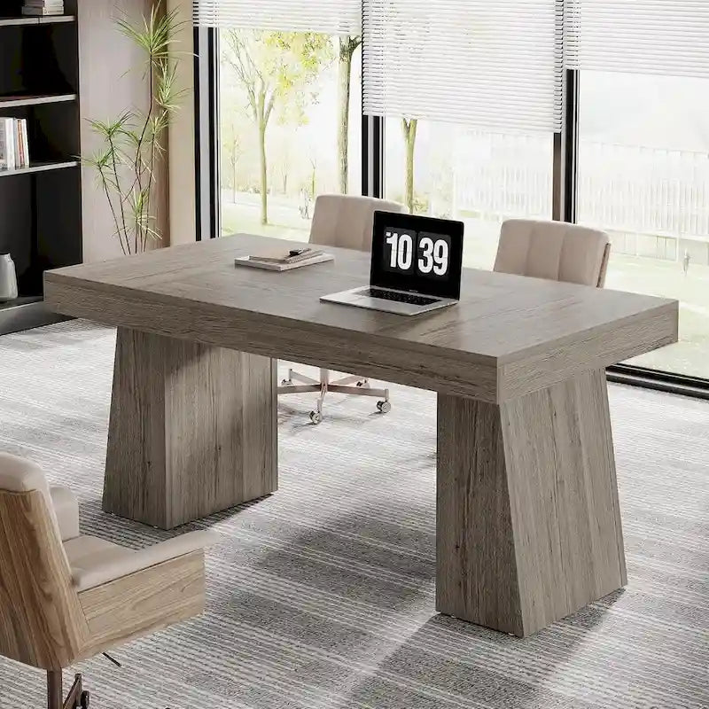Brauner Mid-Century Schreibtisch aus Holz, 140 cm