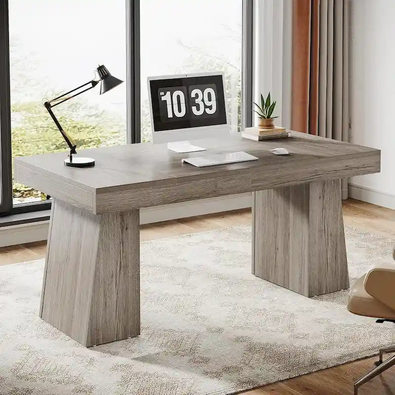 Brauner Mid-Century Schreibtisch aus Holz, 140 cm