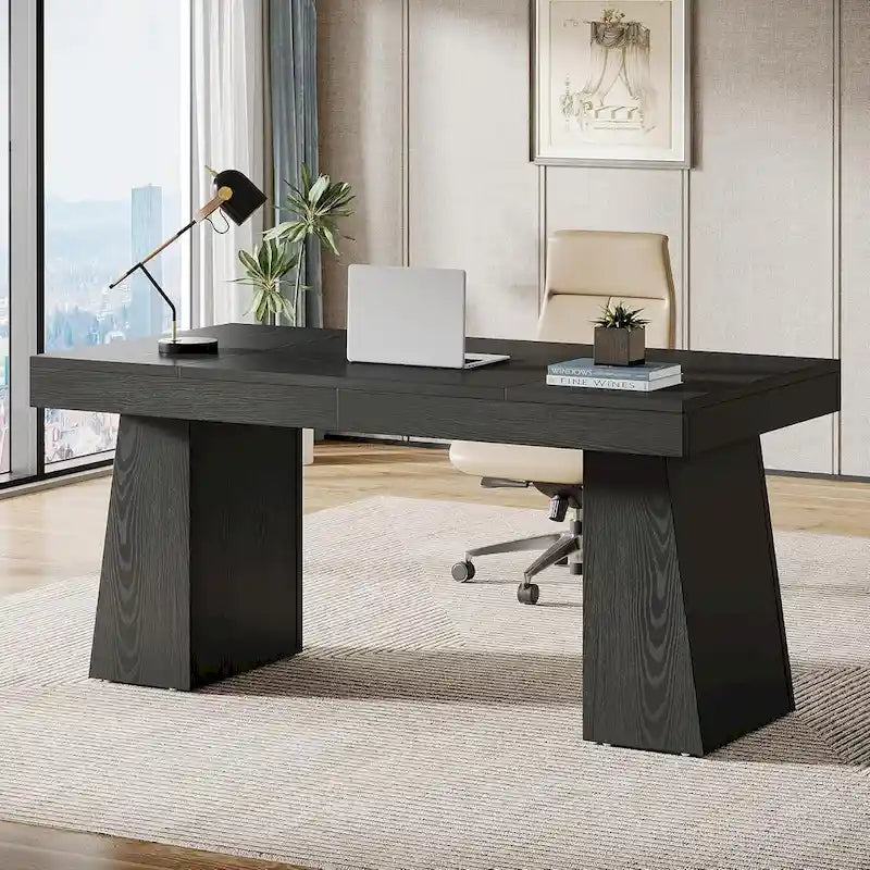 Brauner Mid-Century Schreibtisch aus Holz, 140 cm