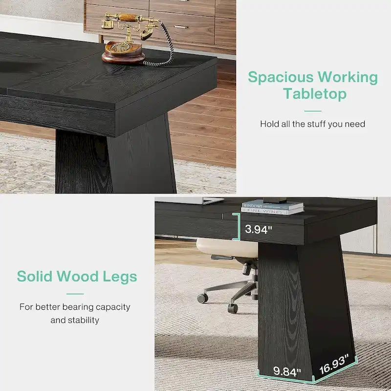 Brauner Mid-Century Schreibtisch aus Holz, 140 cm