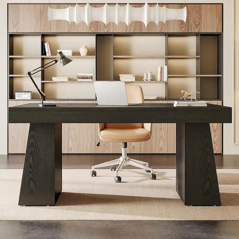 Brauner Mid-Century Schreibtisch aus Holz, 140 cm